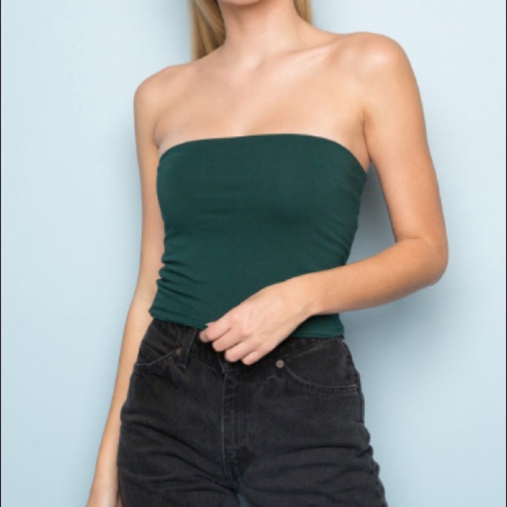 Jenny Tube Top Forest Green Brandy Melville